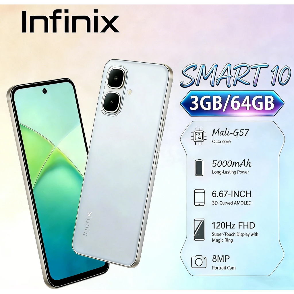 Infinix Smart10 X6725 Dual SIM 64GB 3GB RAM 6.67 8