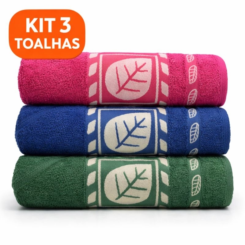 Kit 3 Toalhas De Banho Luxo Gigante Elegante Gross