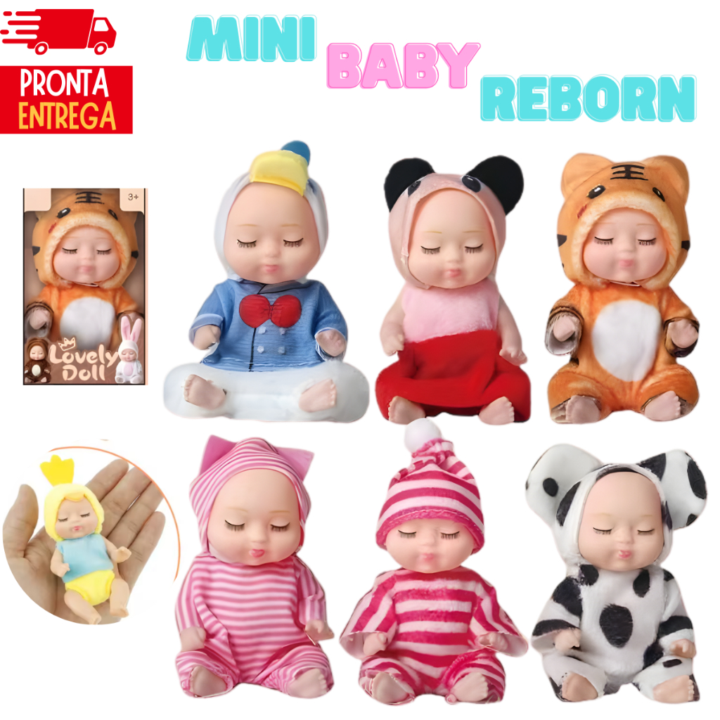Kit Com 6 Mini Bonecas Pijama Bebê Reborn Infanti