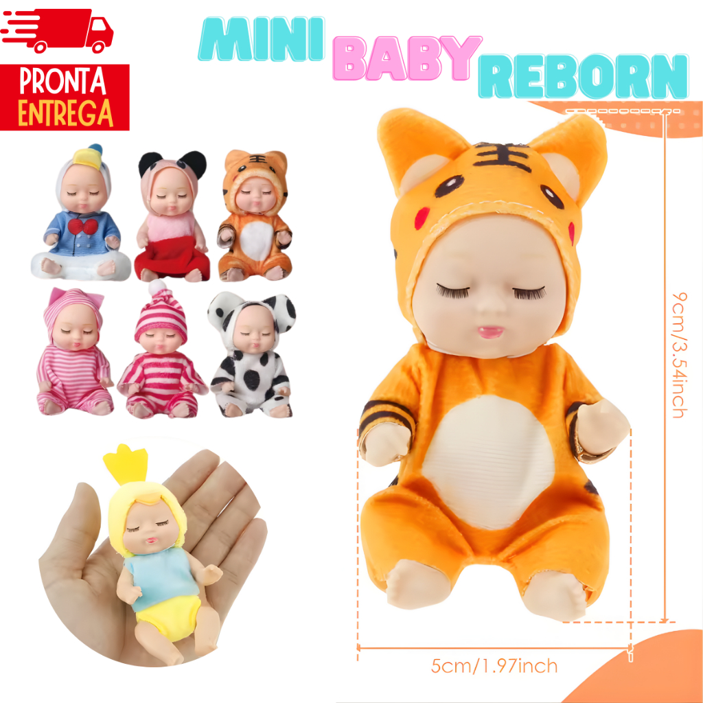 Mini Bonecas Pijama Reborn Bebe Infantil UNIDADE O