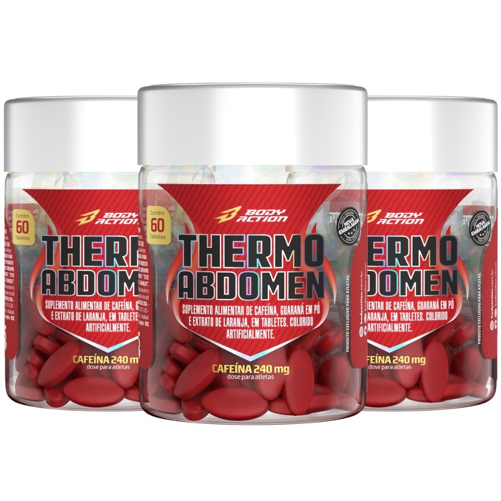 Kit 3x Thermo Abdomen Termogênico Cafeína Guaran