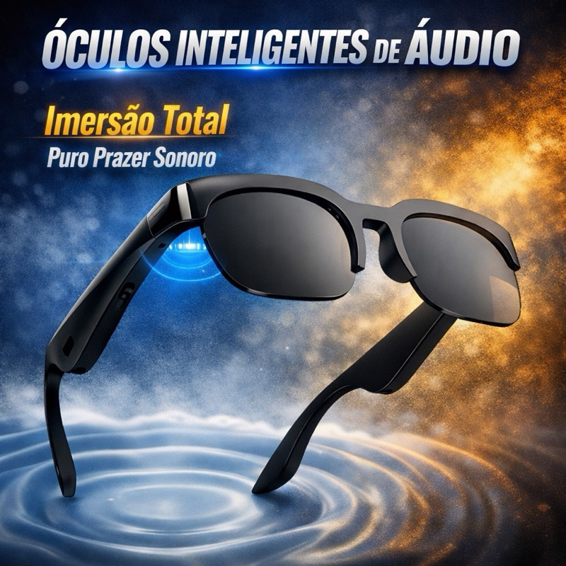 Óculos Inteligente Áudio Integrado, Proteção U