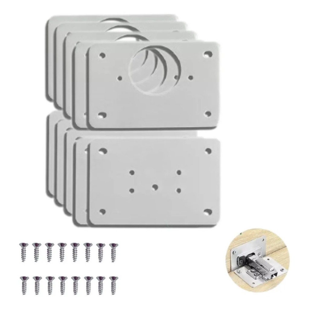 Kit 10 Placas Para Reparo de Porta Dobradiça Arm�