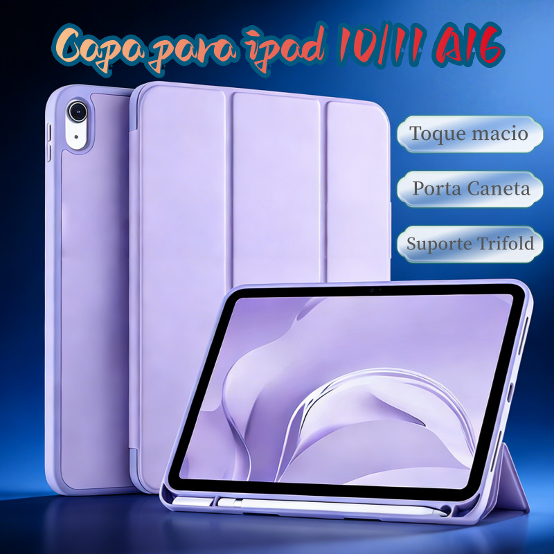 Capa Compatível com iPad A16/10/9/8/7 com Porta C
