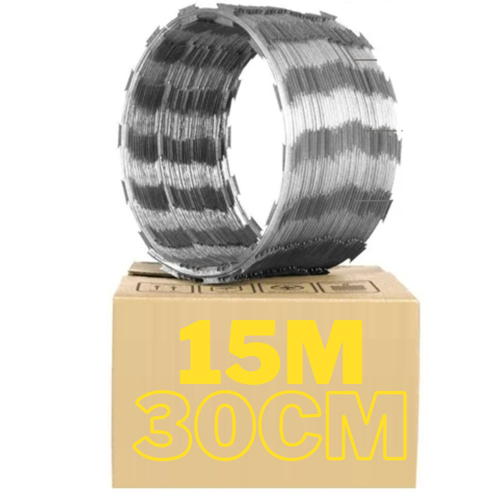15 Metros Cerca Concertina Simples Galvanizada 30c