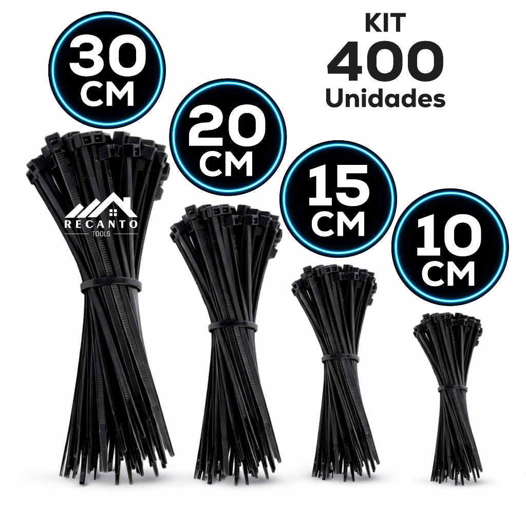 Kit 400 Abraçadeira de Nylon Enforca Gato Braçad