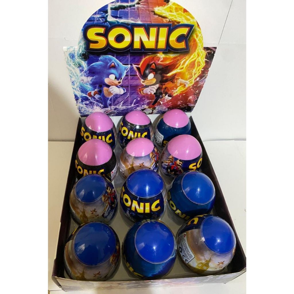 Kit com 6 ou 12 Ovos Surpresa Sonic Desenho Animad