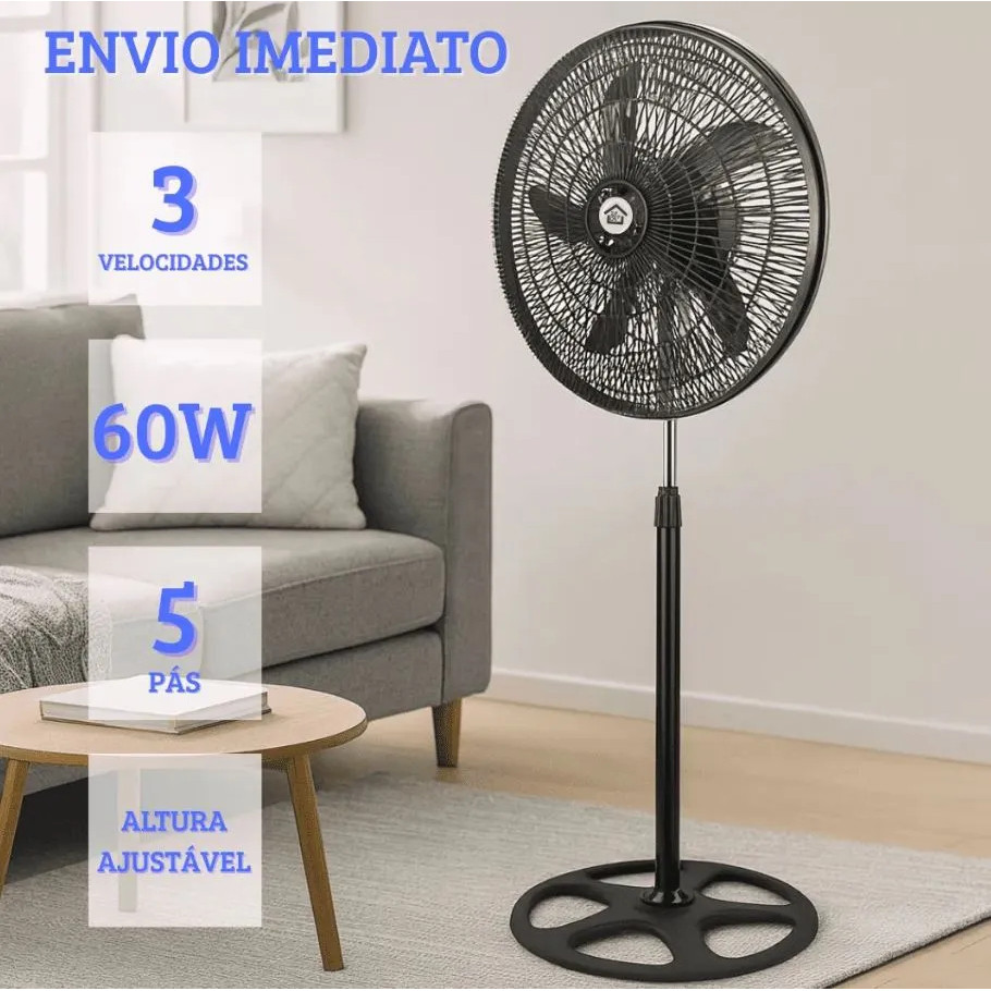Ventilador De Coluna De Chão Turbo Vento Forte 3 