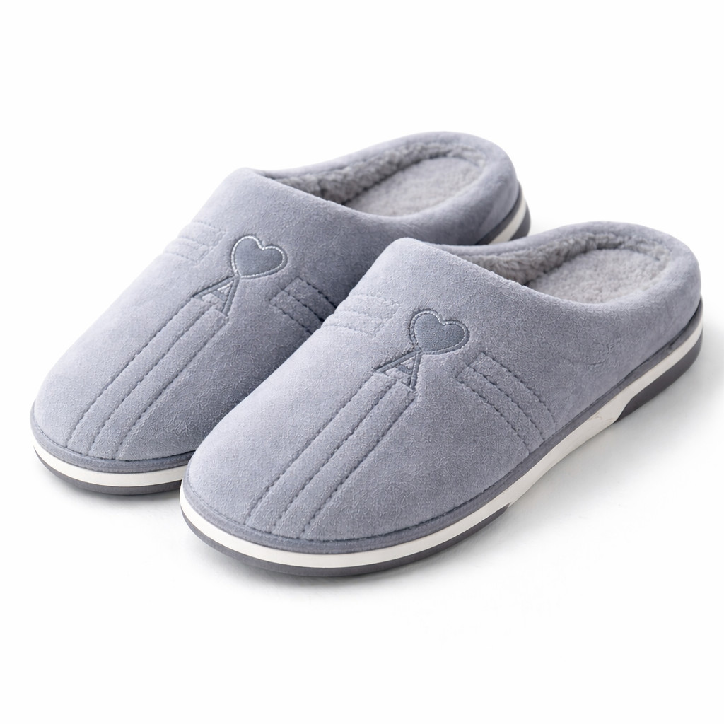 Pantufa Aconchegante Coração Com Letra A Inverno