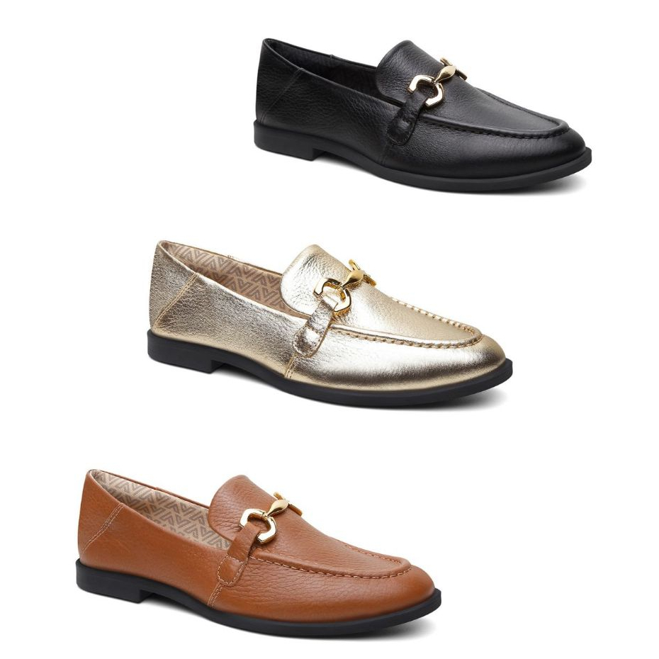 Mocassim Feminino Vittal Couro Legítimo Fivela Do