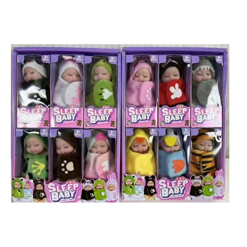 Bonecas Bebê Mini 12cm Dormindo com Olhos Fechado
