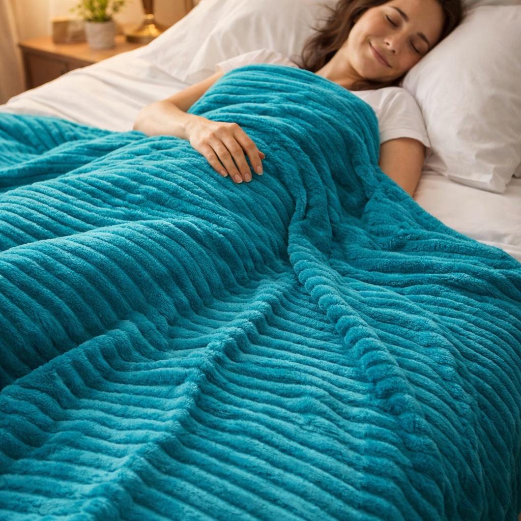 Manta Cobertor Casal Relevo Canelado 200 x 180 Cm 