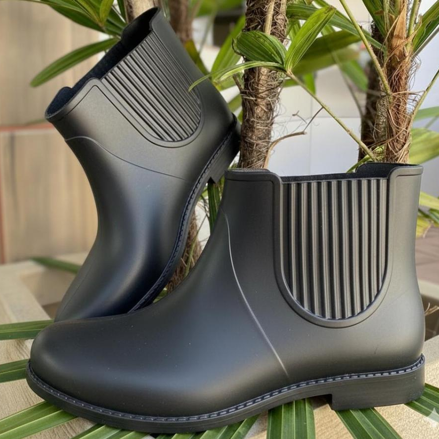 Bota Galocha Feminina Cano Curto Impermeável (PRE