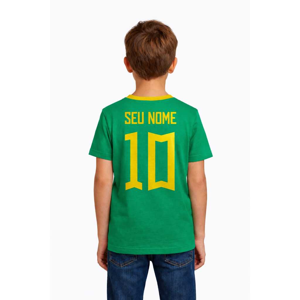 Camiseta Do Brasil Infantil Unissex Estampa Person