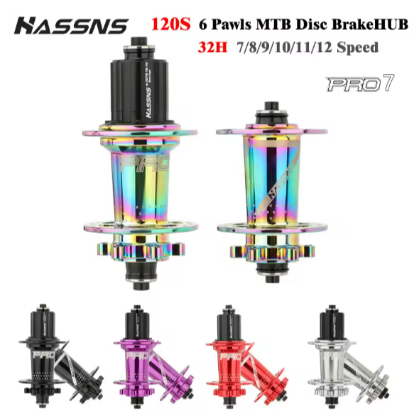 HASSNS PRO7 MTB Hub 6 Pawls 120Som 36/32 Furos Par