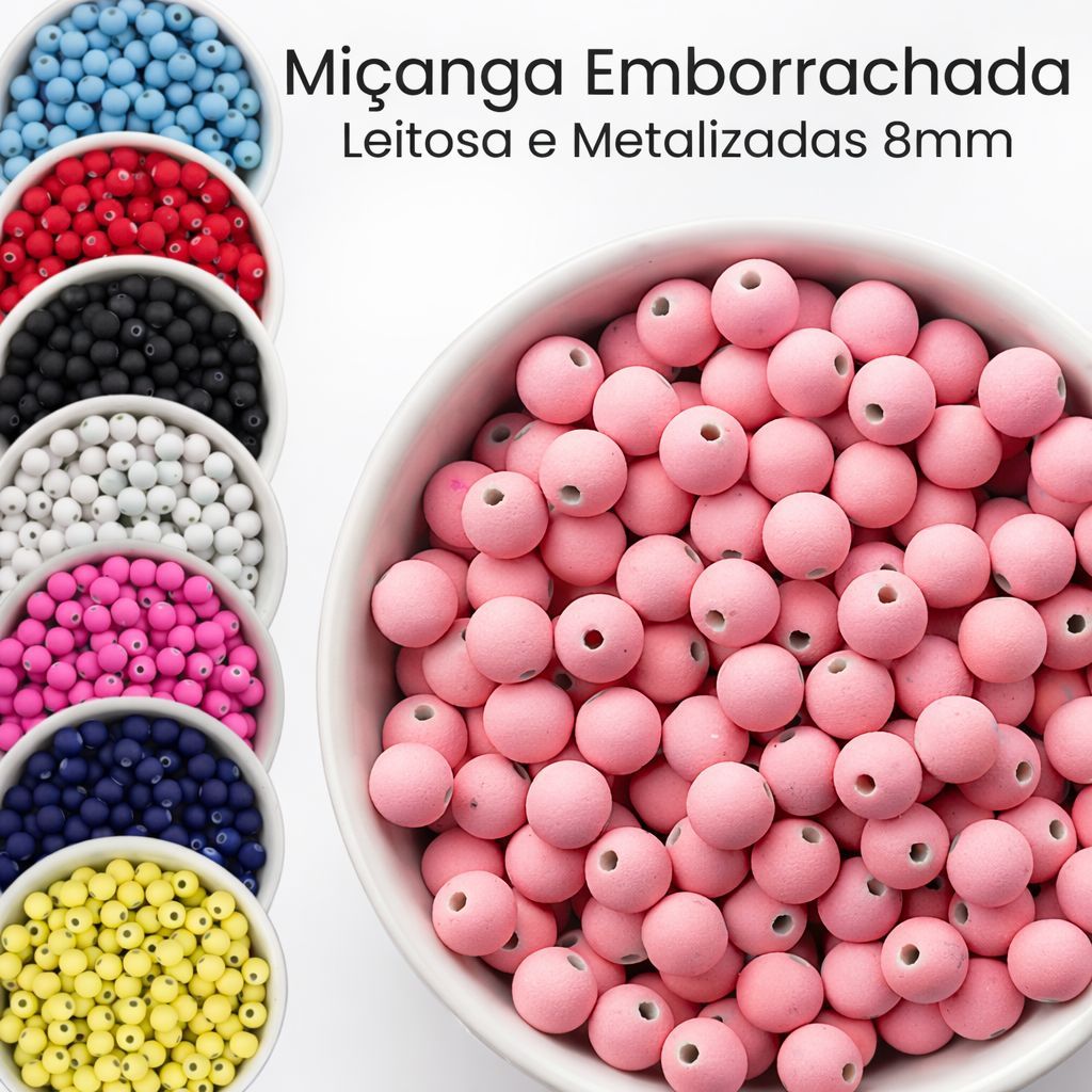 Kit 100 E 200 Unidades Miçanga Bola Emborrachada 