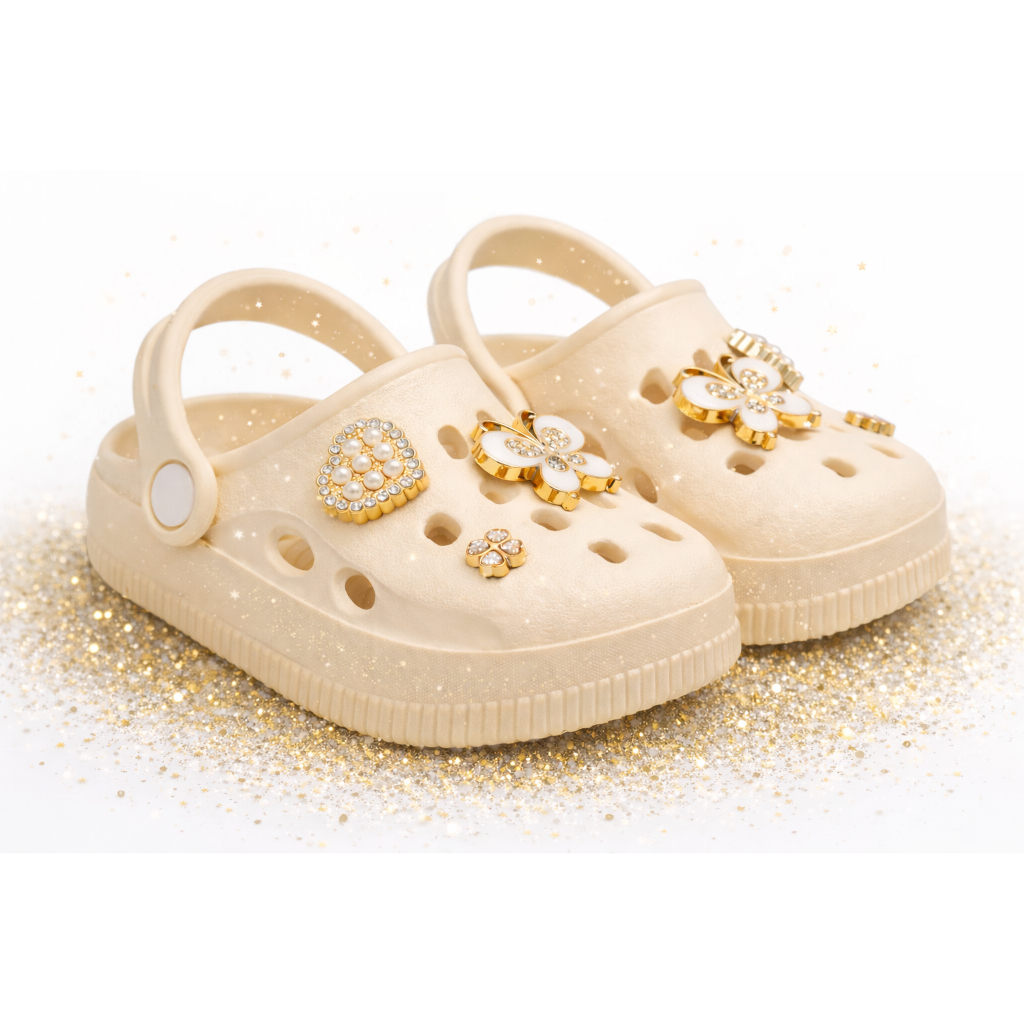 Sandália babuche Infantil menina feminina bottons