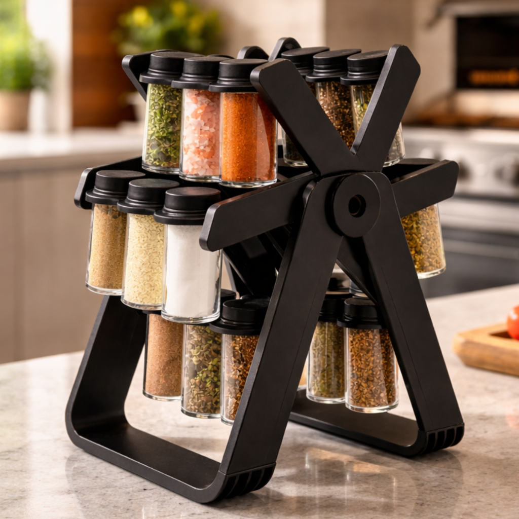 Porta Condimentos Giratório com Tampa Duas Abertu