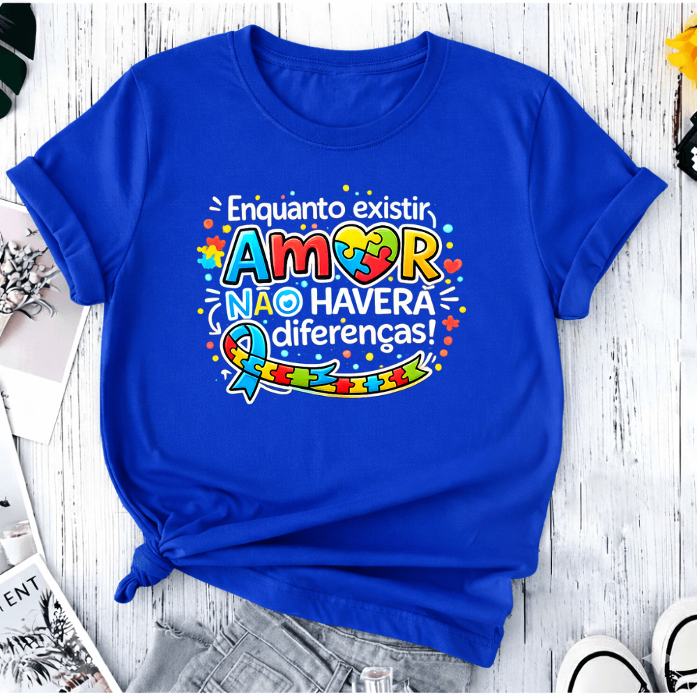Blusa Tshirt Autismo Feminina Algodão Camiseta Au