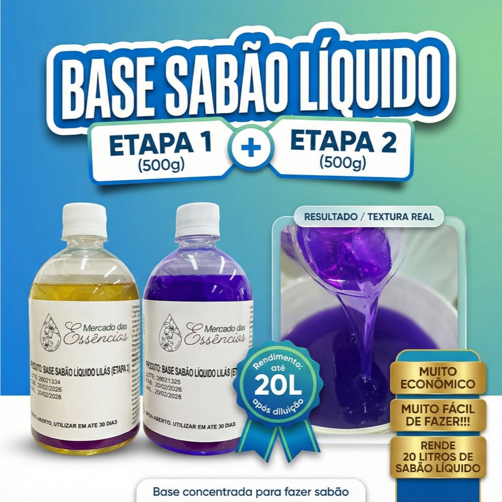 Base Sabão Líquido Faz 20L  Kit Blend Concentrad