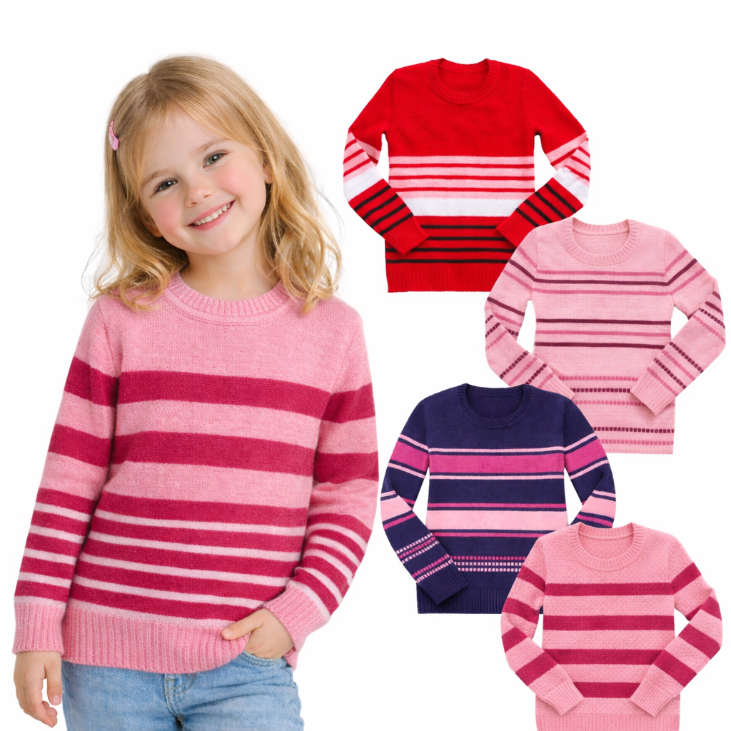 Suéter Infantil Feminino Blusa de Frio Tricô 1 a