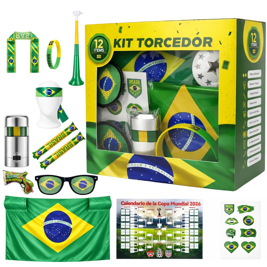 Combo Completo Torcedor Brasileiro Copa 2026 Bande