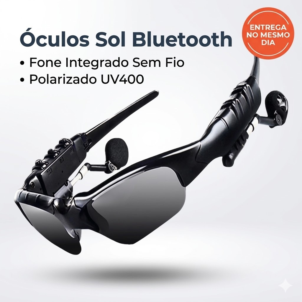 Óculos Sol Bluetooth Sem Fio Fone Ouvido Microfon