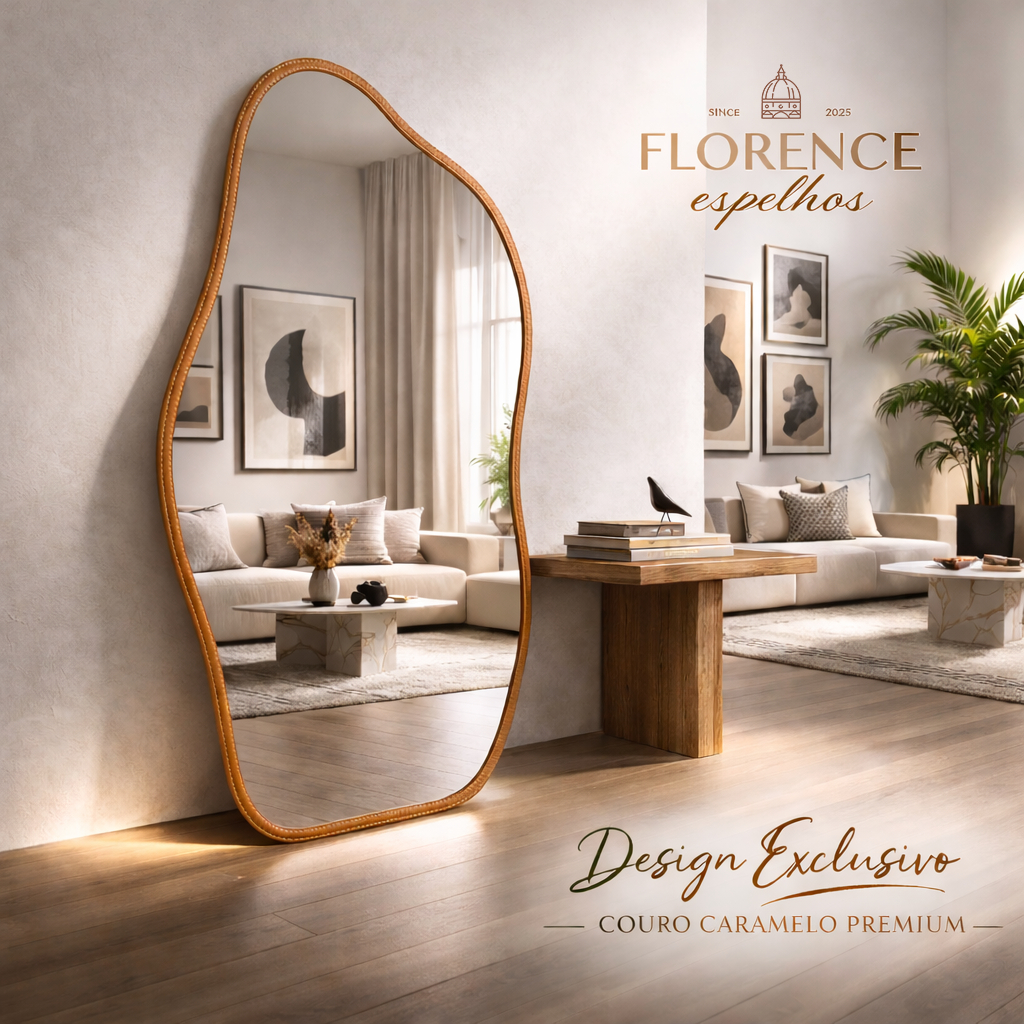 Espelho Orgânico 120×50 e 80x40Com Moldura E