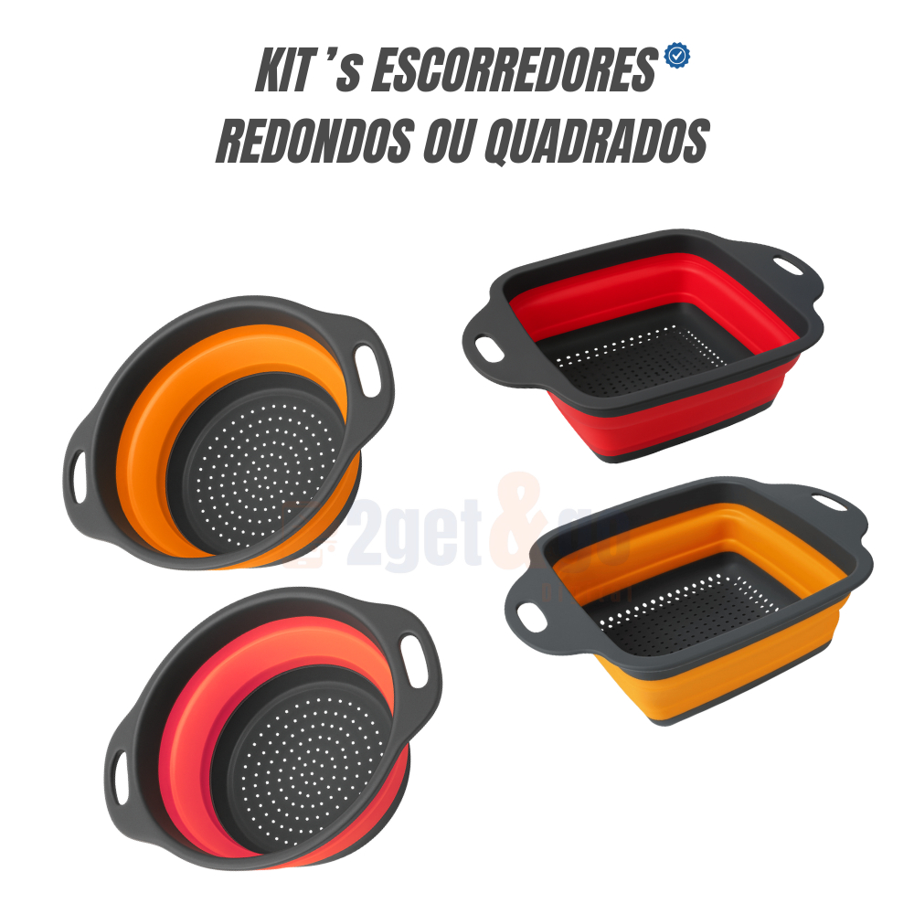 Escorredor Alimento Silicone Dobrável Retrátil A