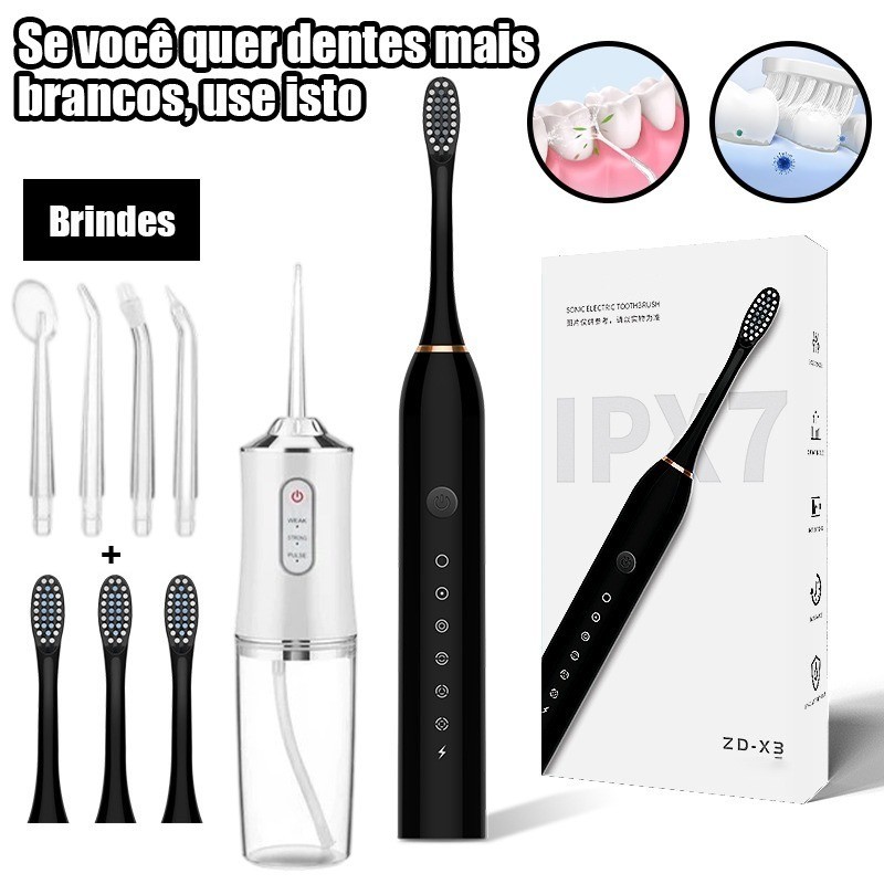 Kit Dental 2 em 1 Recarregável  Irrigador Bucal +