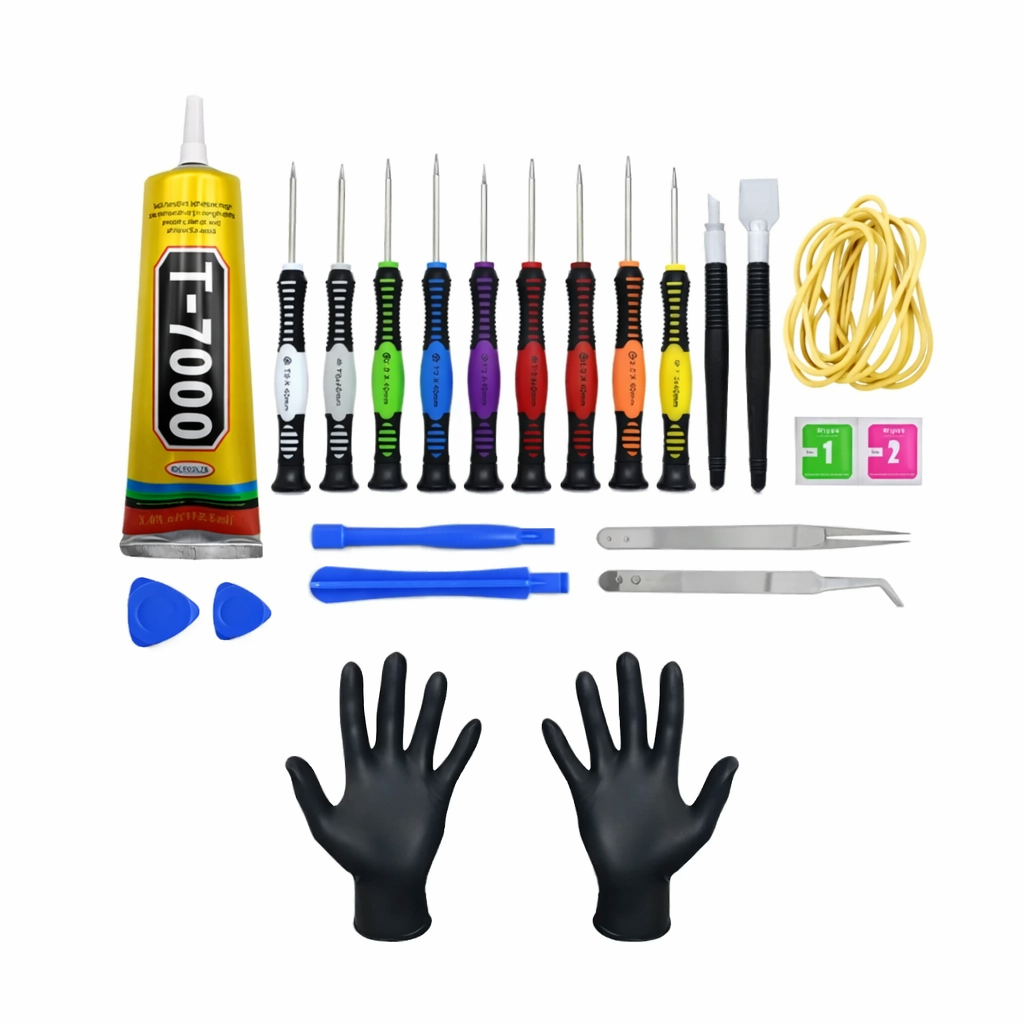 Kit De Ferramentas + Cola Para Manutenção De Cel
