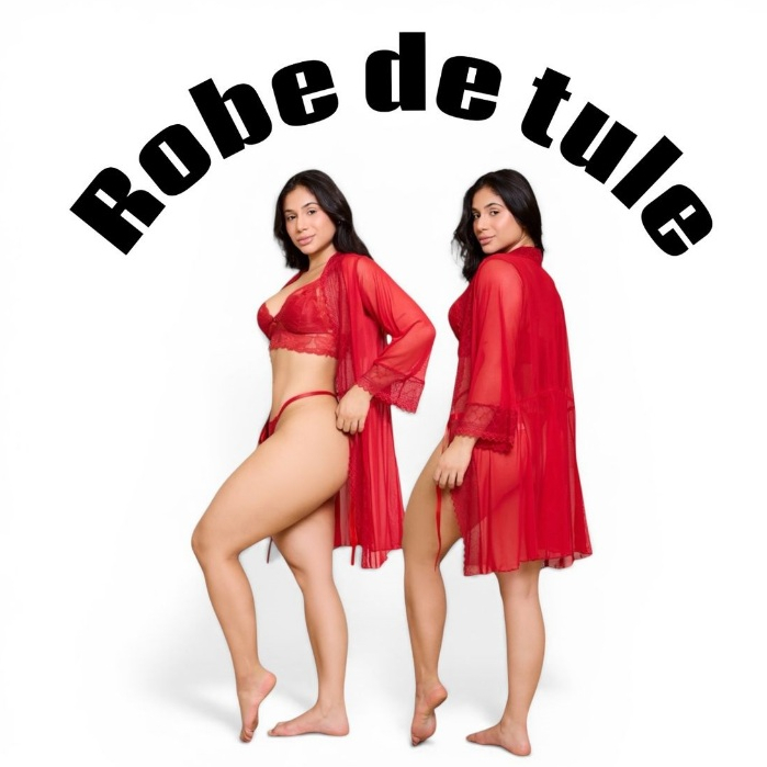 Robe De Tule transparente Com Renda Hobby Manga Lo