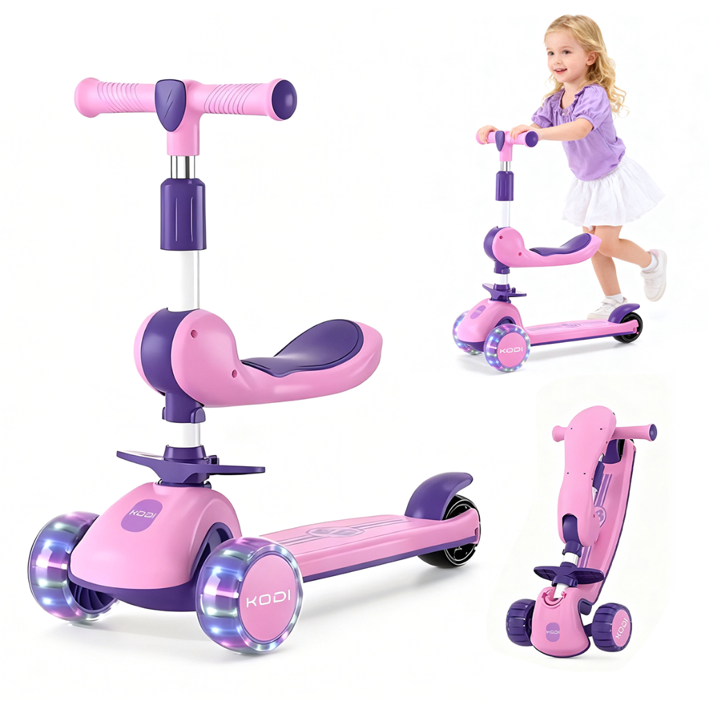 Patinete Infantil com Led Som Musical Dobravel e G
