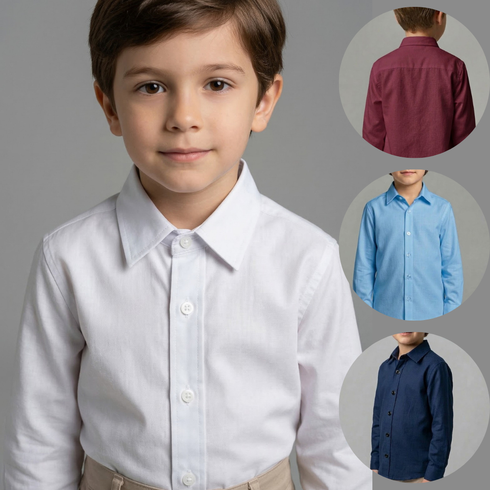 Camisa Social Infantil Menino Manga Longa Premium