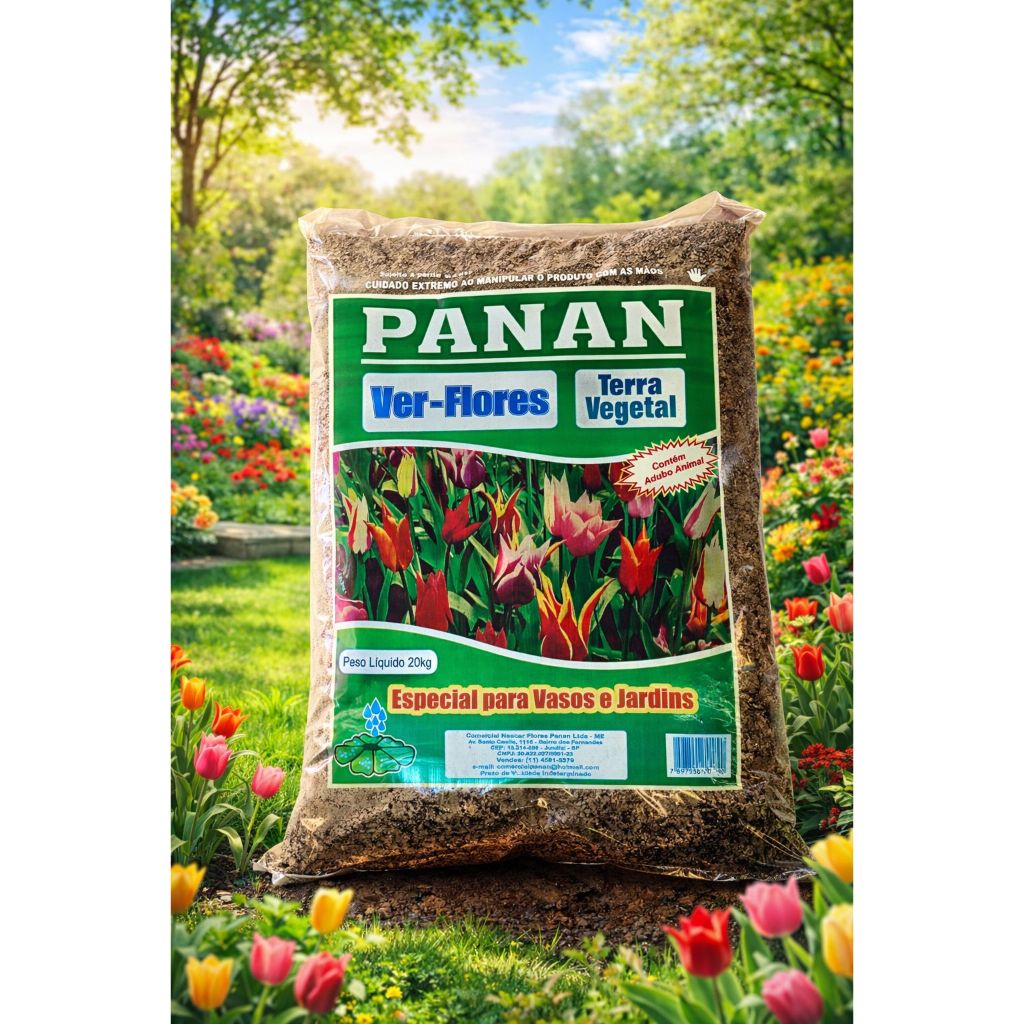 Terra Vegetal Adubada com Húmus de Minhoca Puro P