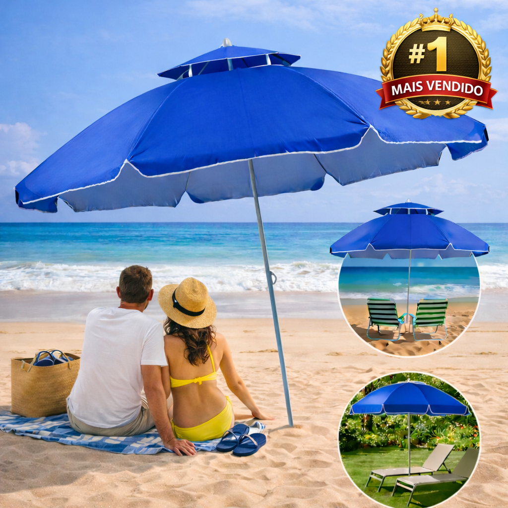 Guarda Sol Grande Gigante 2,40m Respirável Praia 