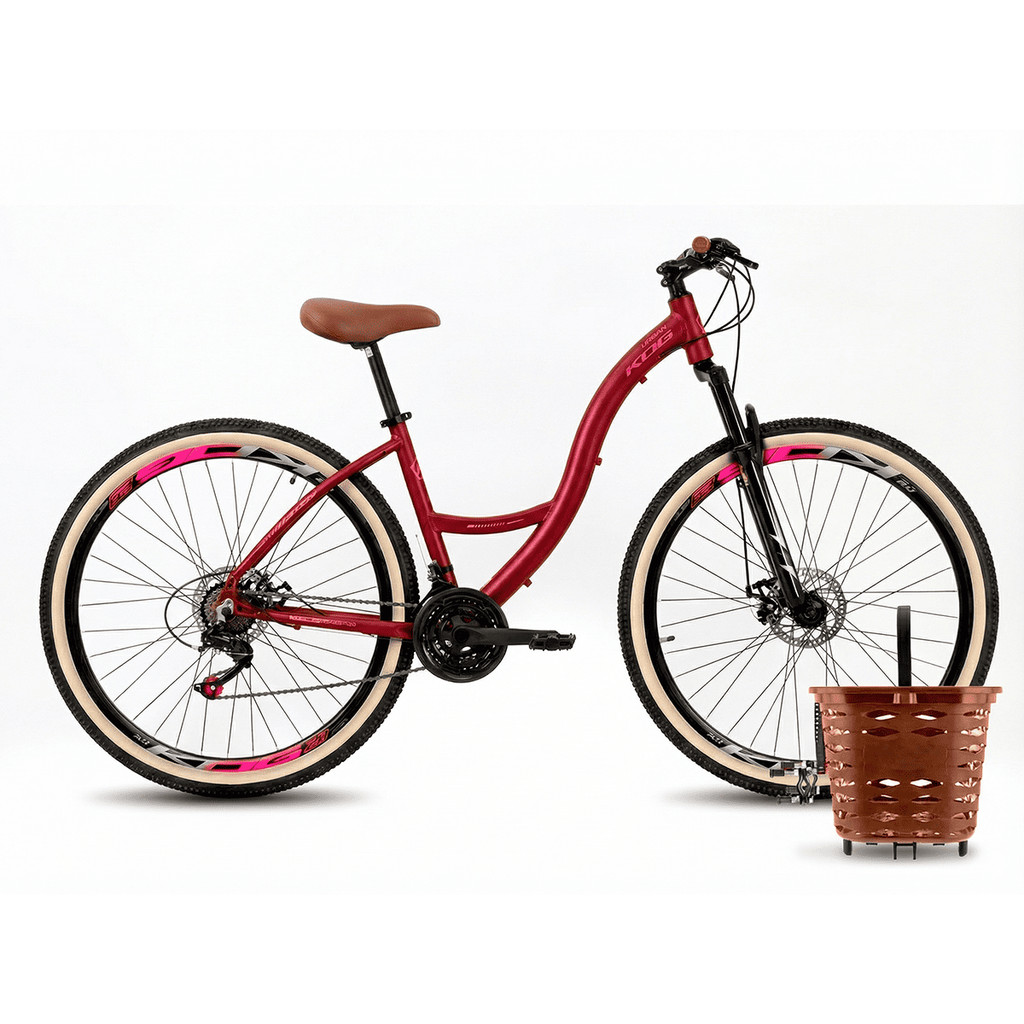 Bicicleta Aro 29 Feminina Kog Urban 21V Retro com 