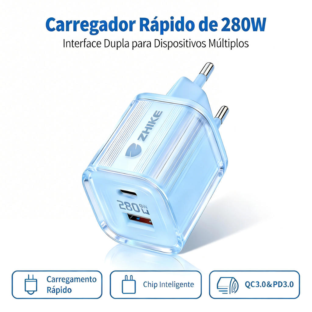 Adaptador Cristal 280W 6A – 8 Portas USB Tip