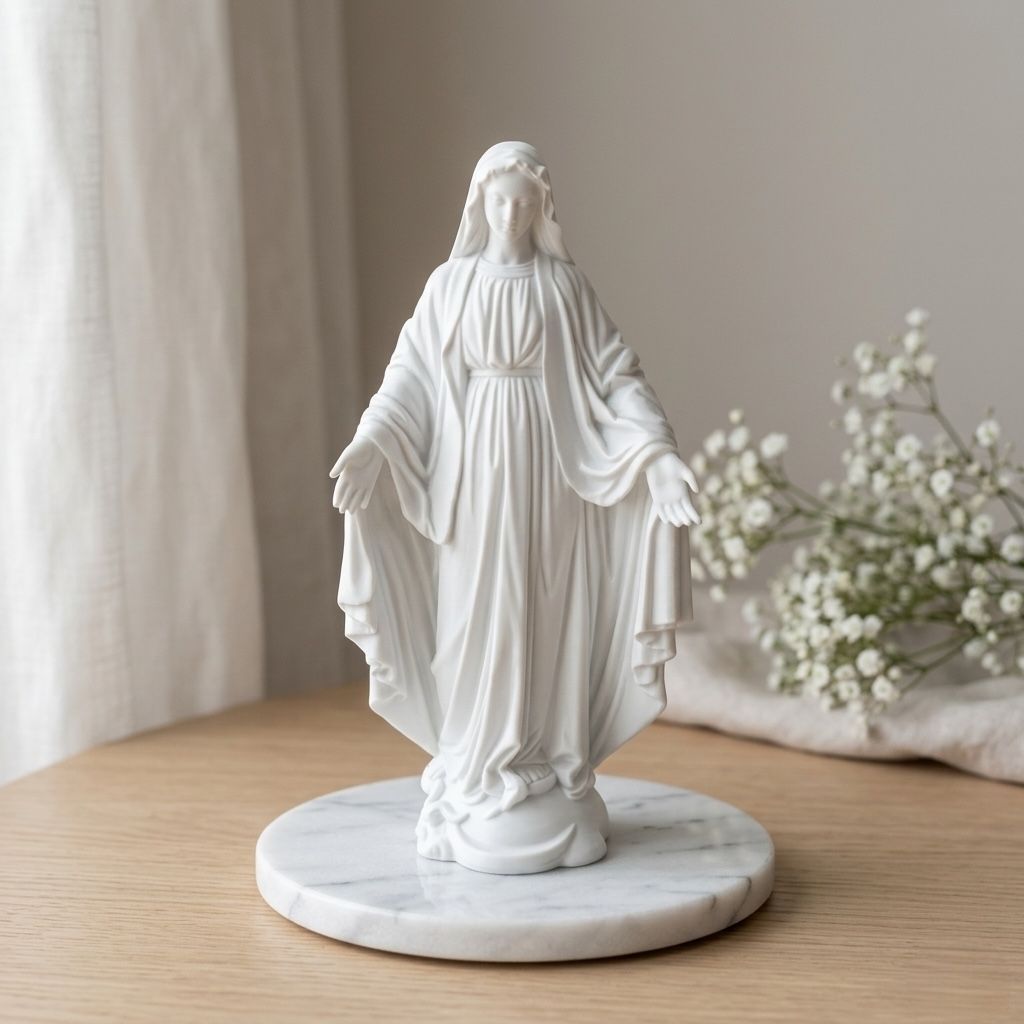 Imagem Nossa Senhora Das Graças Branca Minimalist