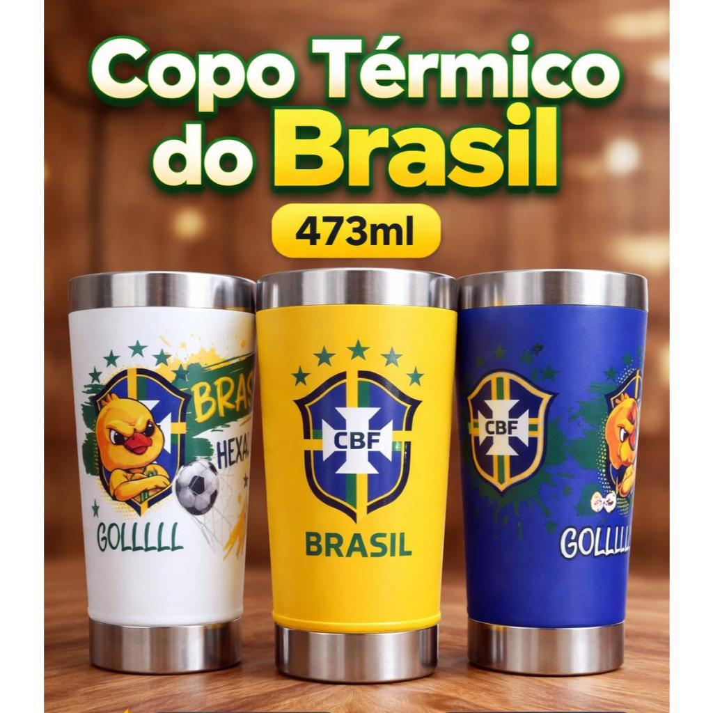 Copo Termico 473ml Personalizado Brasil Com Abrido