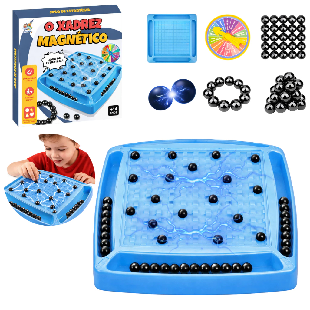 Jogo de Xadrez Magnético com Esferas Educativo Ta