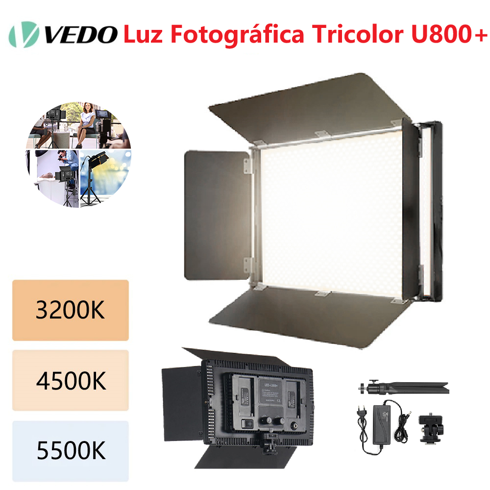 VEDO Luz de Vídeo LED Bicolor U800+ Fotográfica 