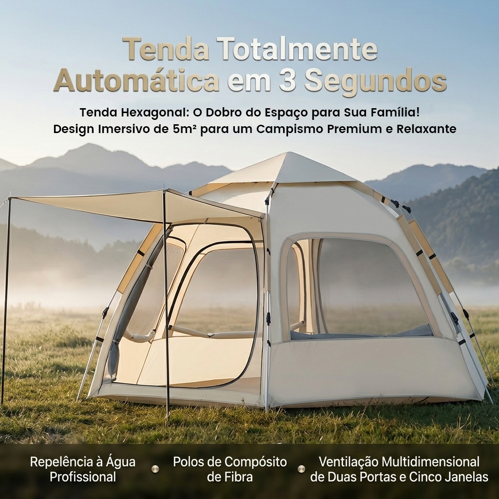 Barraca Automática 6-8 Pessoas, Grande 280x280x15
