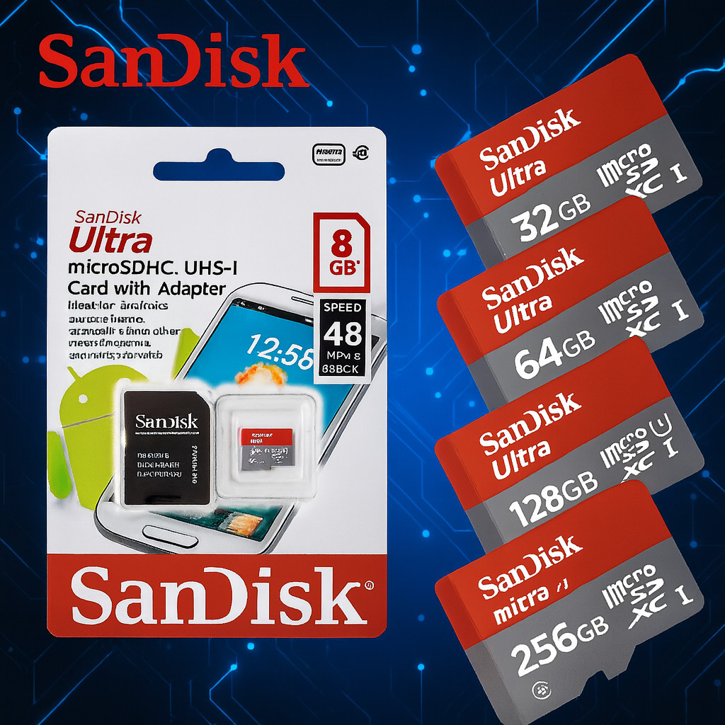 Cartão de Memória Sandisk MicroSD 512GB/256GB/12