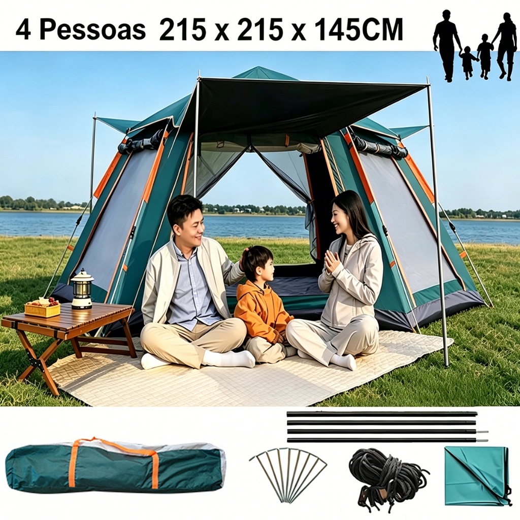 Barraca Automática 4 Pessoas Proteção UV Janela