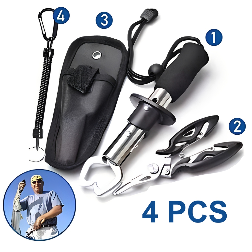Kit 3/4 Pcs Alicate De Pesca E Ferramentas Multifu