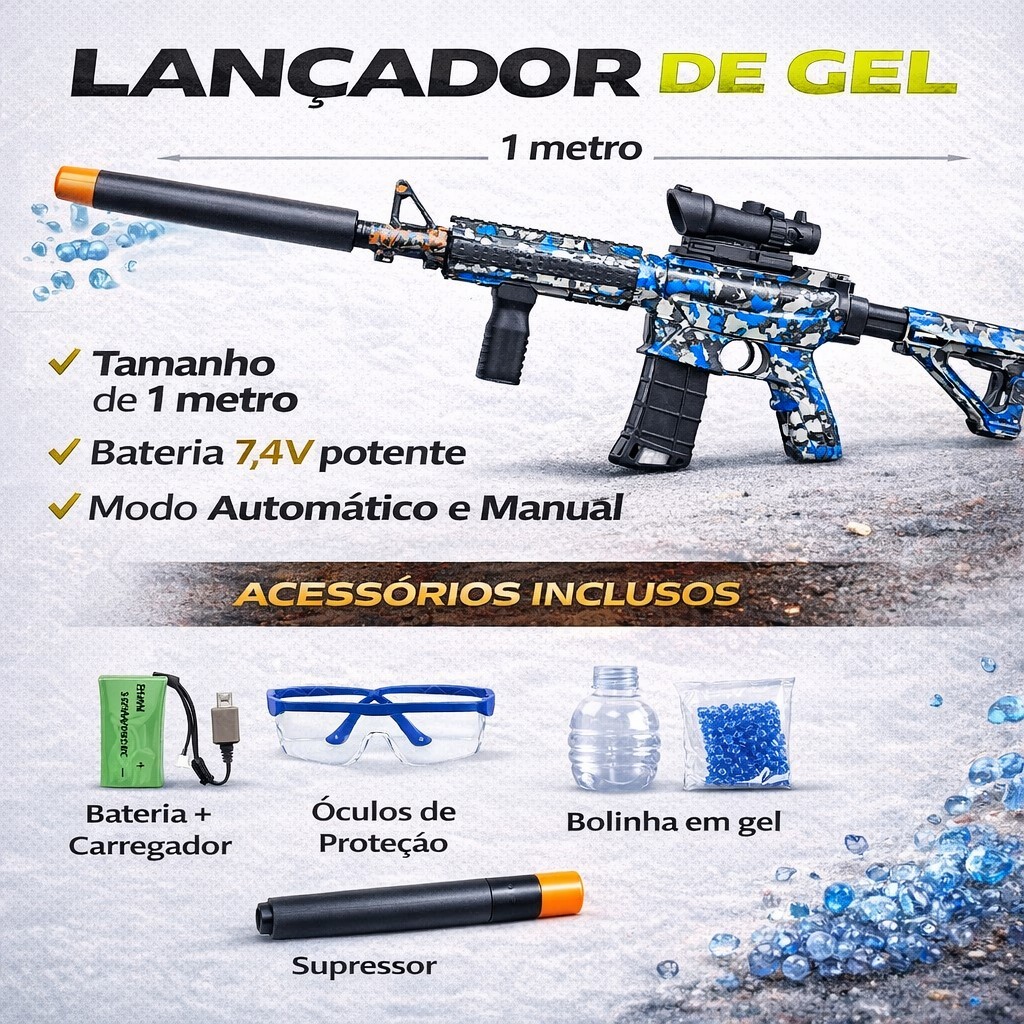 M4A1 1 Metro Lançador de Bolinhas de Gel Elétric