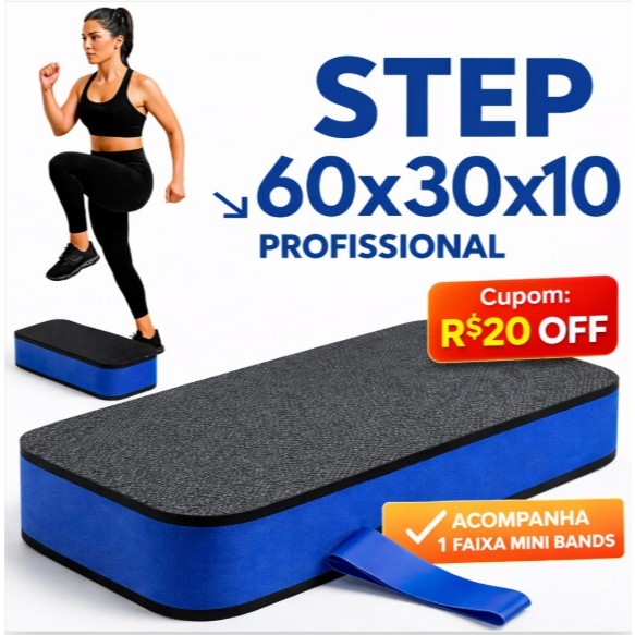Step Profissional 60x30x10 Plataforma Aeróbica Ac