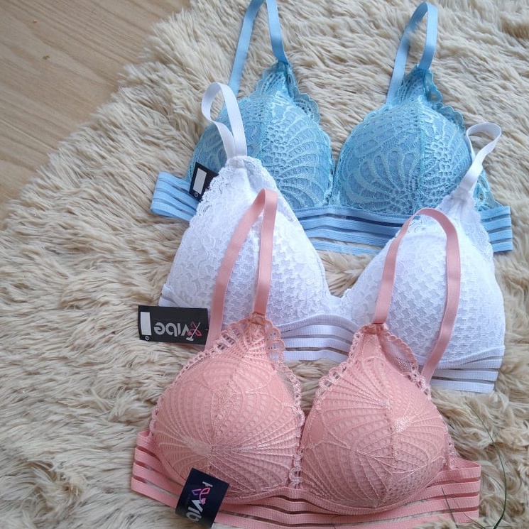 Sutiã Bojo de Renda e Cós Elástico Lingerie Fab