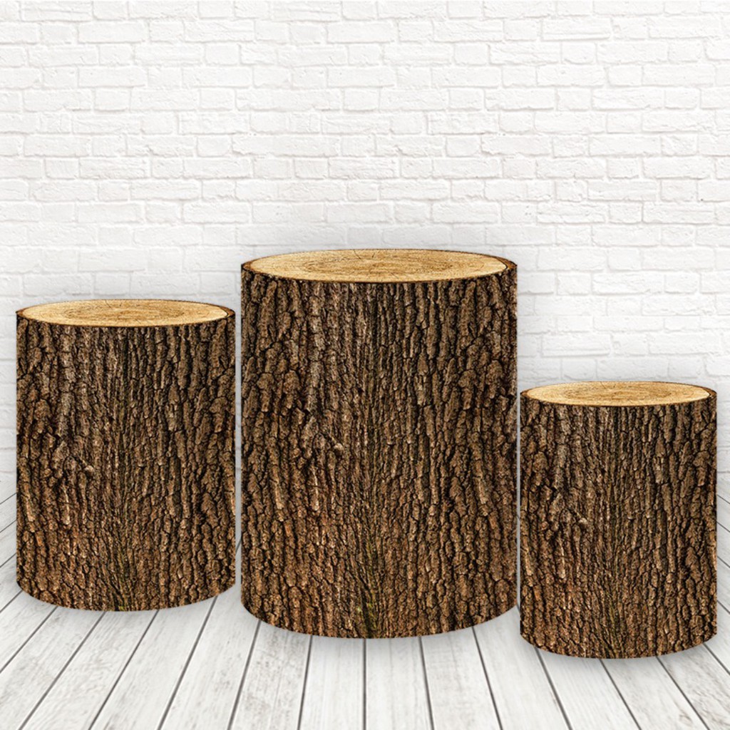 Trio Capas de Cilindro Tecido Sublimado 3D Tronco 